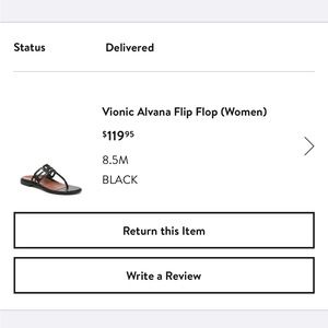 Vionic Alvana Black Flip Flop